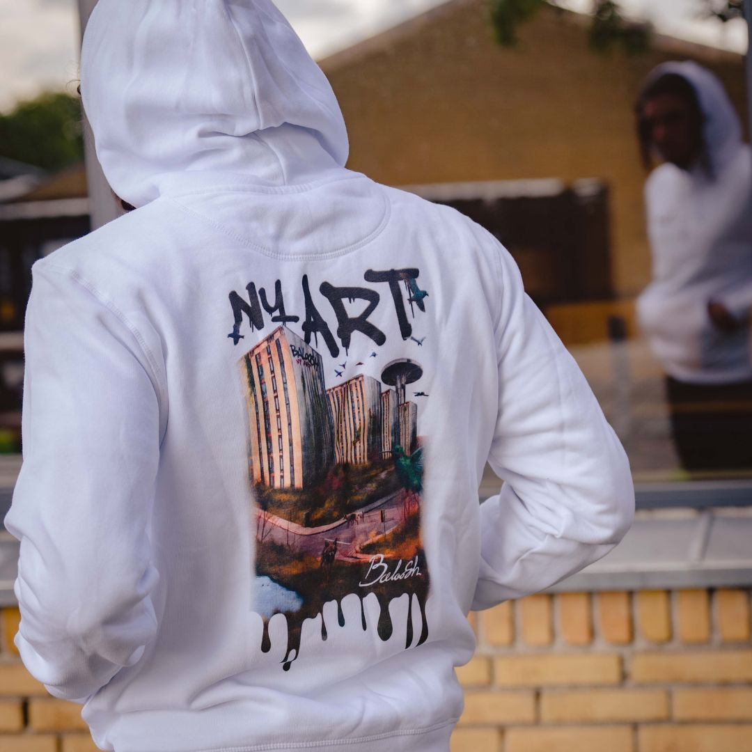 NY ART Hoodie Hvid